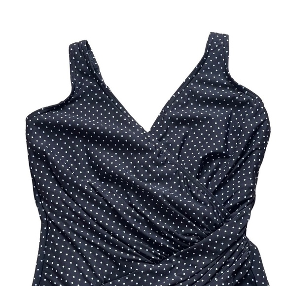 Miracle suit Oceanus Polka-Dot One-Piece Swimsuit Womens Size 12DD Tummy Control - Picture 3 of 8